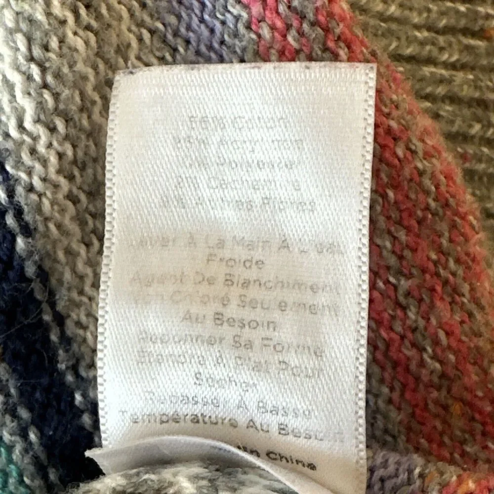 Talbots Womens Boatneck Rainbow‎ Stripe Pullover Sweater M Medium
